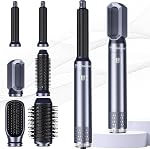 Set de brosse à cheveux sèche-cheveux Atopskins 7 en 1, multi-styler à haute vitesse de 110 000 RPM avec boucleur à enroulement automatique, brosse soufflante anti-statique à ions négatifs pour le séchage et le volumisation, noir
