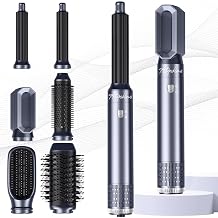 Atopskins 6 in 1 Hair Dryer Brush Hot Air Styler Detachable for Travel, Blow Dryer 3 Heat Settings to Straighten, Auto Curl, Volumize Home Salon Results Frizz-Free Shine All Hair Types