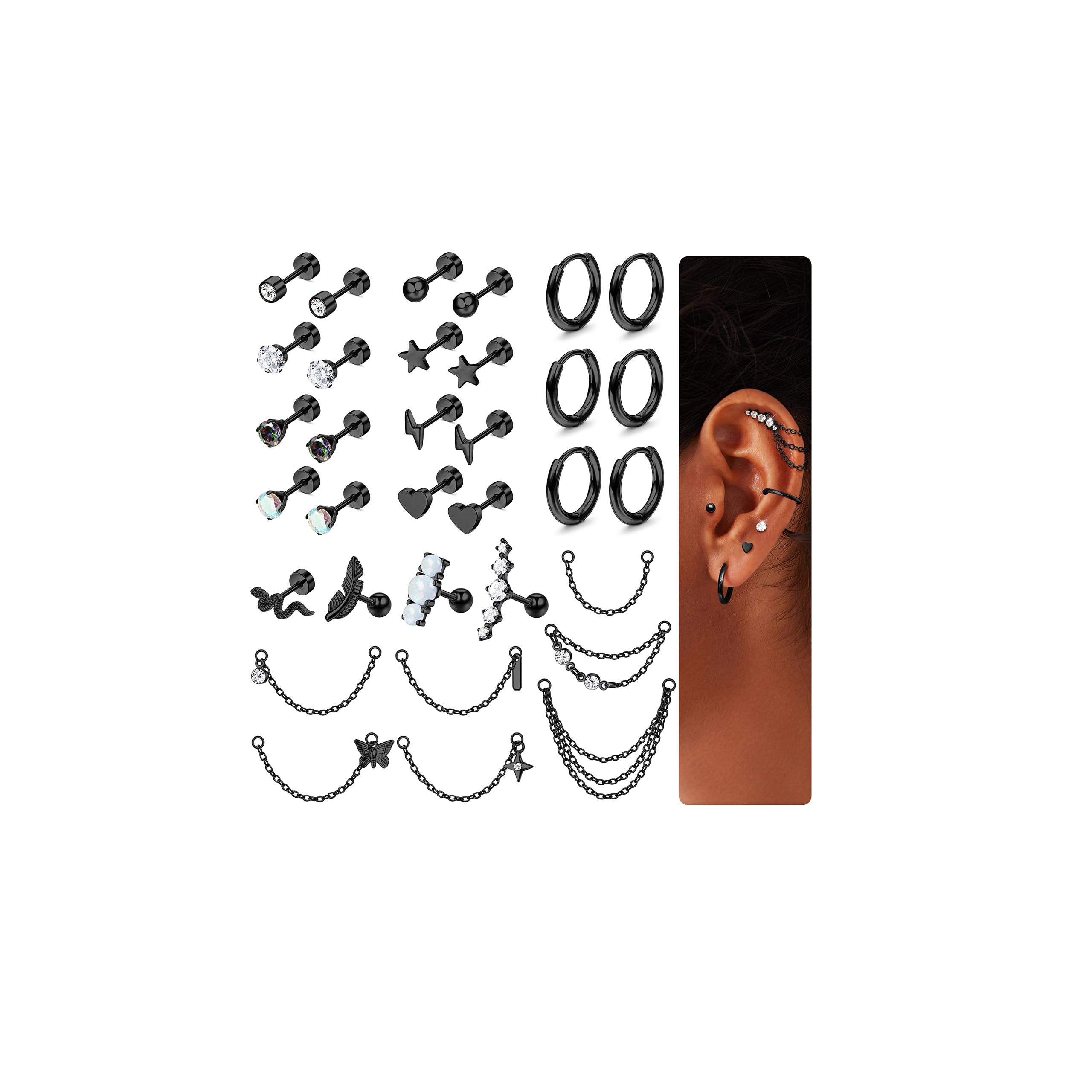 LOLIAS Flat Back Earrings Set
