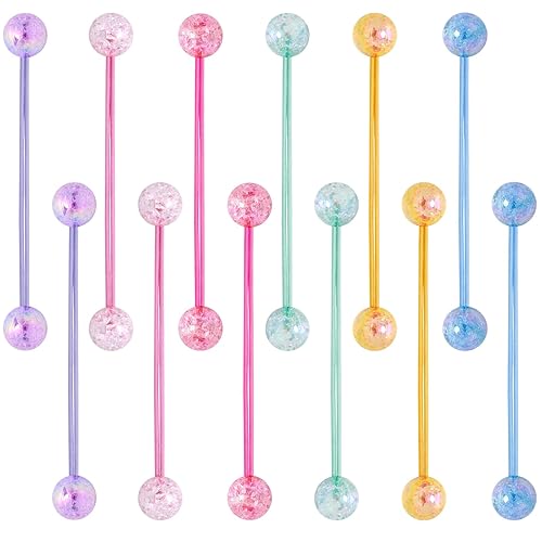 Lusofie 12 ligas para el pelo de bola, acrílico blingbling lindo color caramelo, bandas para el cabello para niñas, soporte para cola de caballo,