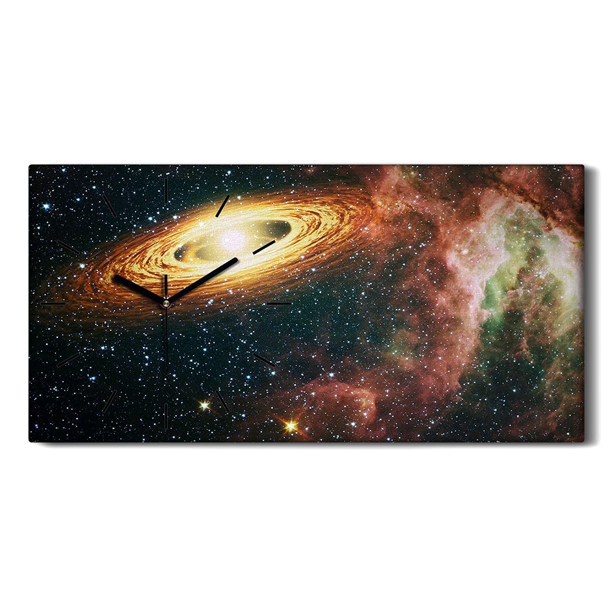 Horloge sur Toile salon moderne et design de galaxie pour une ambiance cosmique unique