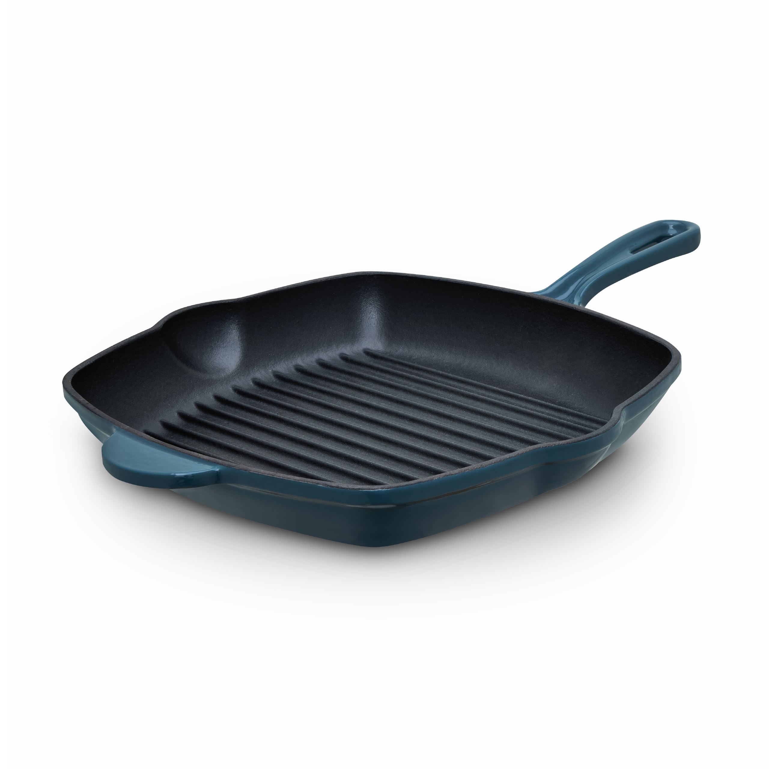 Barbary & Oak Nattura 28cm Cast Iron Grill Pan - Blue - Agave