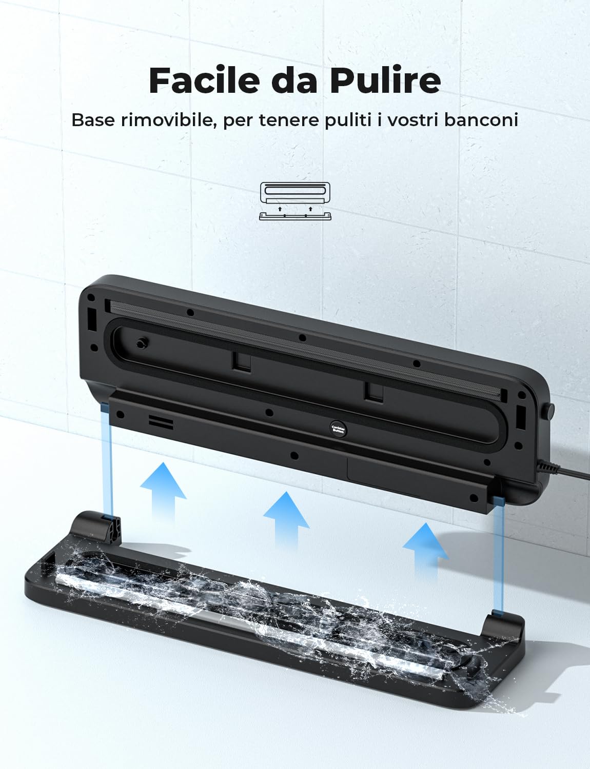 Macchina Sottovuoto Alimenti 5 in 1, Automatica Sigillatore Sottovuoto Macchina per Alimenti Secchi che Umidi, con 10 Sachetti Sottovuoto e Tubo Sottovuoto, Nero
