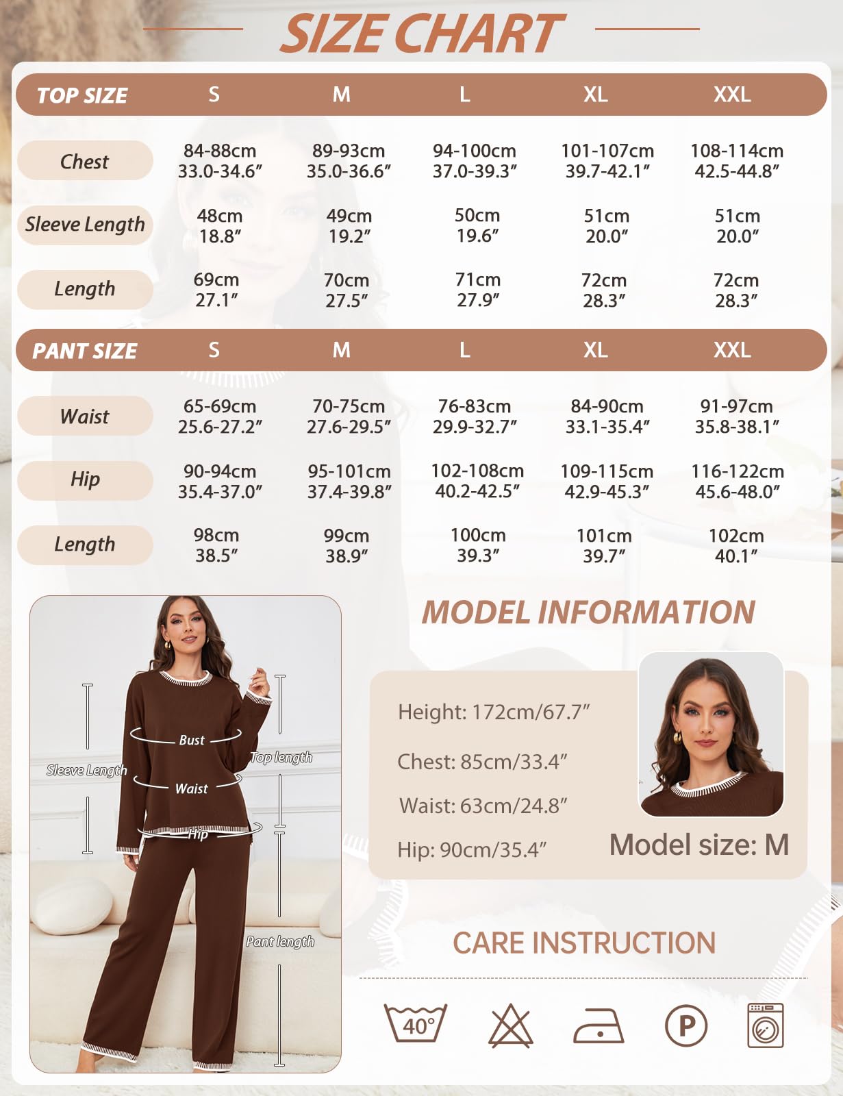 Xnova Completi Tuta in Maglia Donna 2 Pezzi Set, Loungewear Pantaloni a Gamba Larga e Maglia A Maniche Lunghe, Tute Maglione e Pantalone Elastico In Vita per Autunnale e Invernale