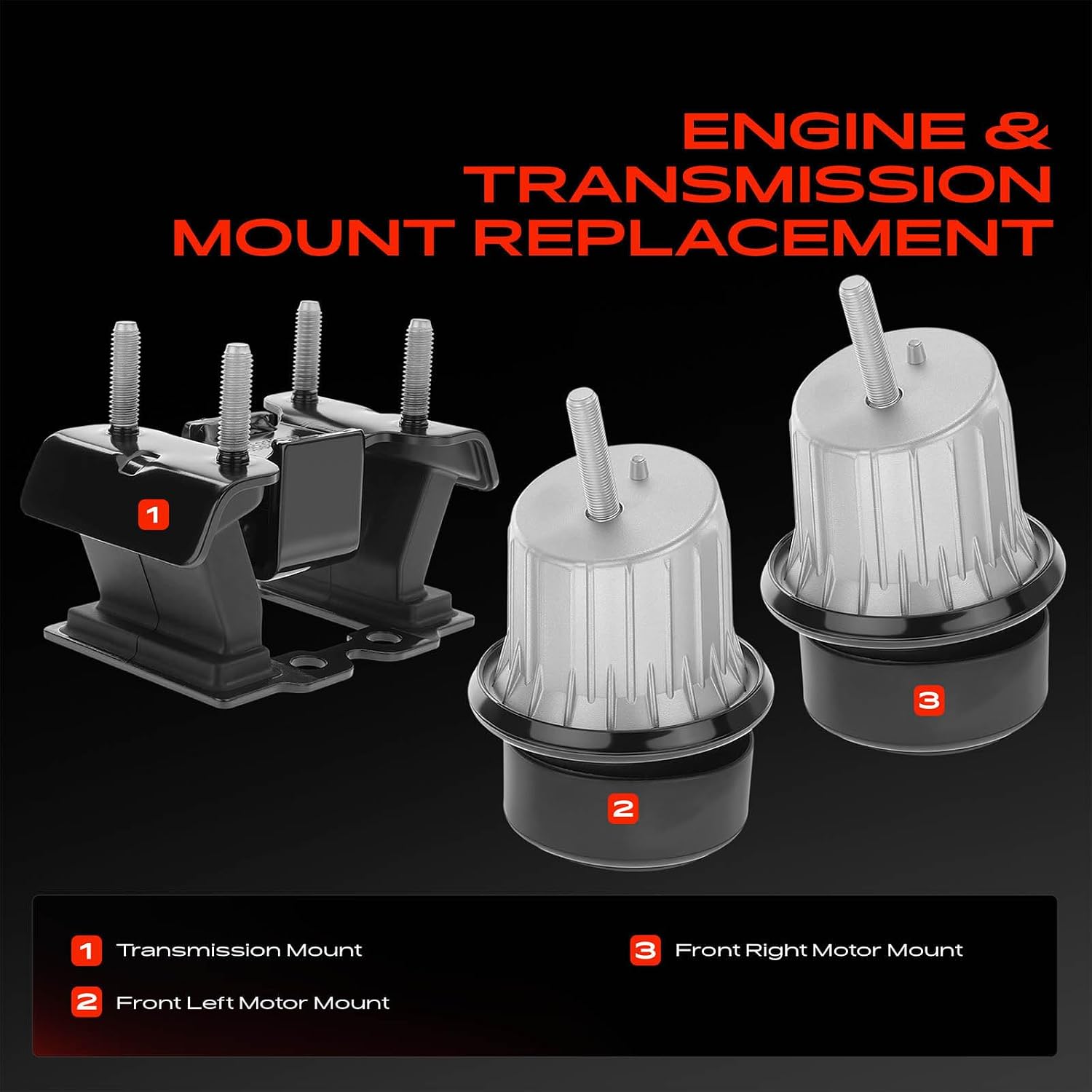 A-Premium Engine Motor Mount and Transmission Mount Kit, Set of 3 image 3