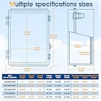 Vista 5 de Caja de conexiones de plástico ABS impermeable para proyectos al aire libre, IP67, resistente a la intemperie, a prueba de polvo con cubierta