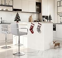 Vista 140 de Yaheetech - 4 taburetes de bar ajustables para mostrador de cocina, taburetes de bar/mostrador, silla de comedor giratoria hidráulica de piel Marrón