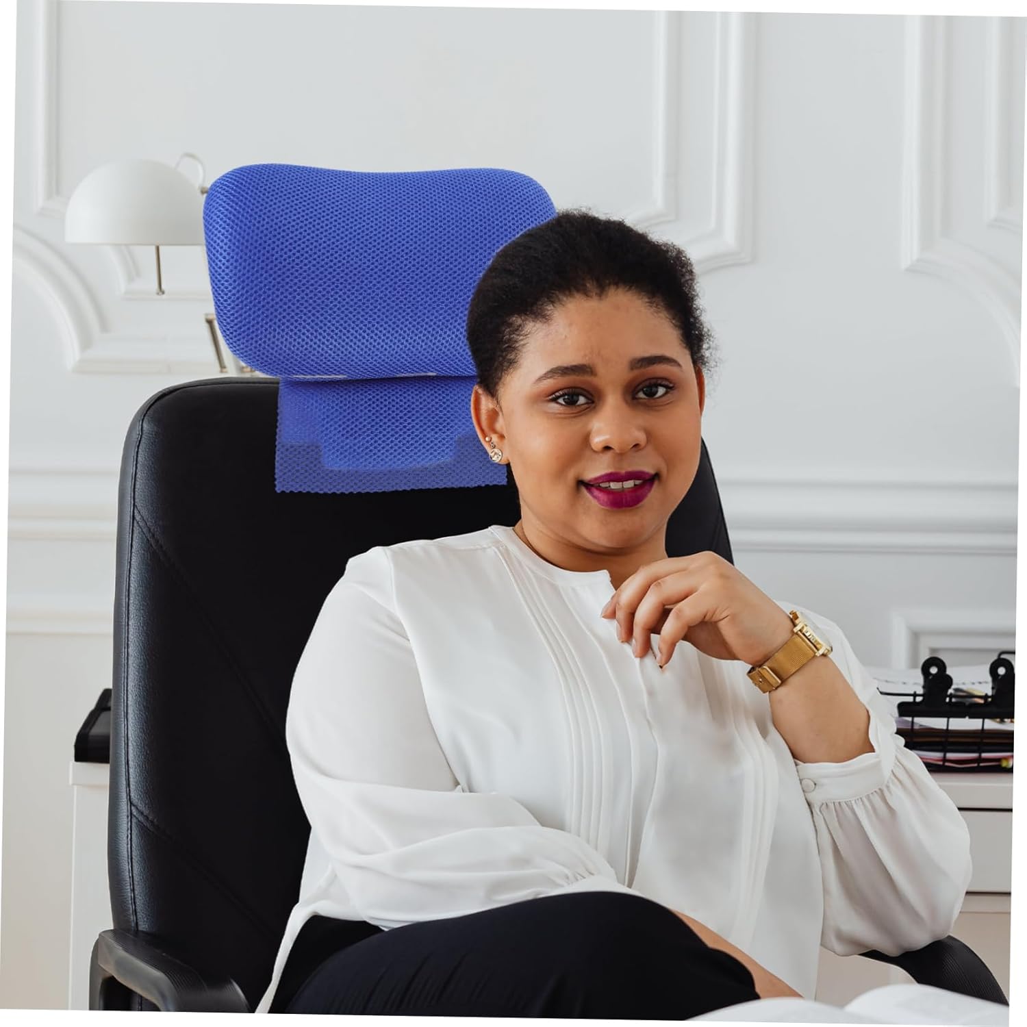 Office Chair Lumbar Support Pillow Computer Chair Headrest Attachment Height Adjustable Head Pillow