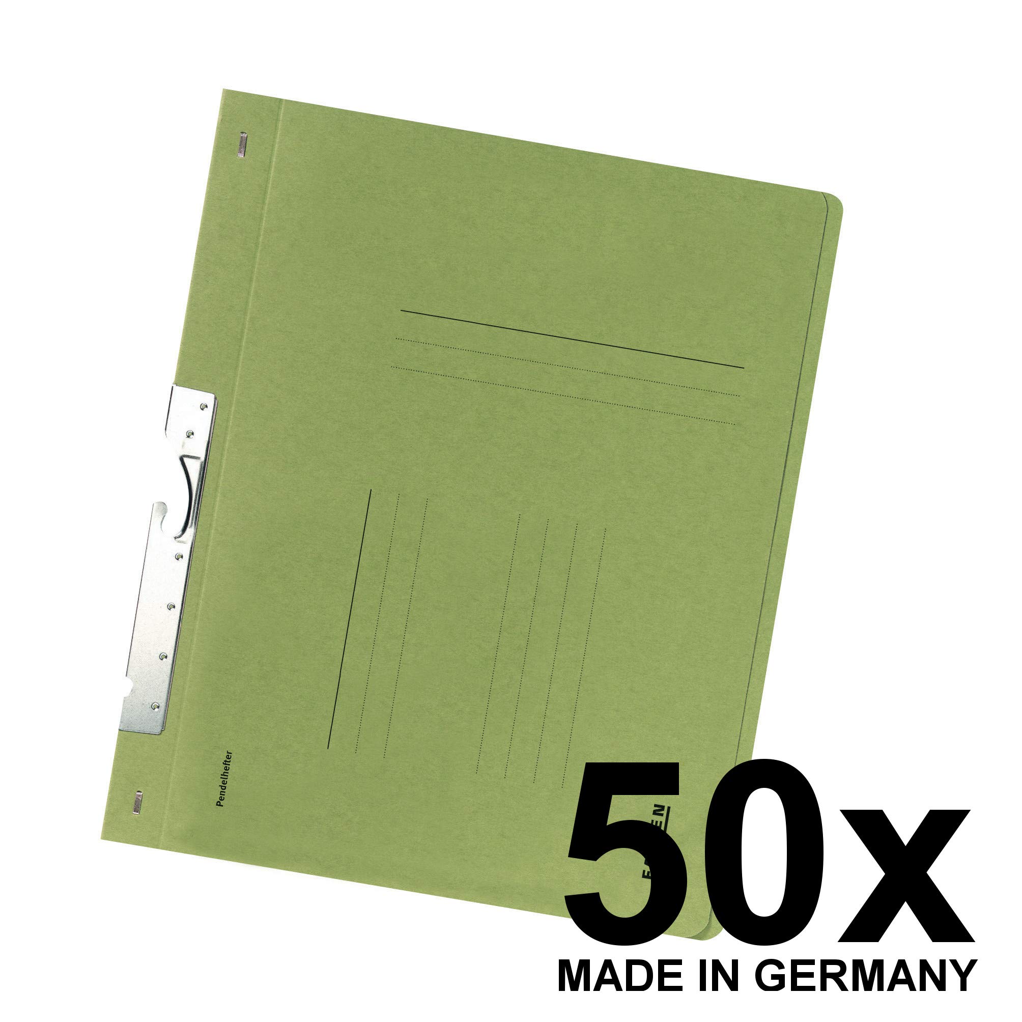 FALKEN 50x Pendular Pendelhefter aus Recycling-Karton DIN A4 grün | Made in Germany Behördenheftung ohne Schlitzstanzung Blauer Engel