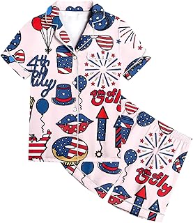 Conjunto de pijama de manga corta para niñas, suave y cómodo, para niños de 2 a 13 años, estampado lindo, cuello redondo, ropa de dormir para el hogar, vestido de niña roja