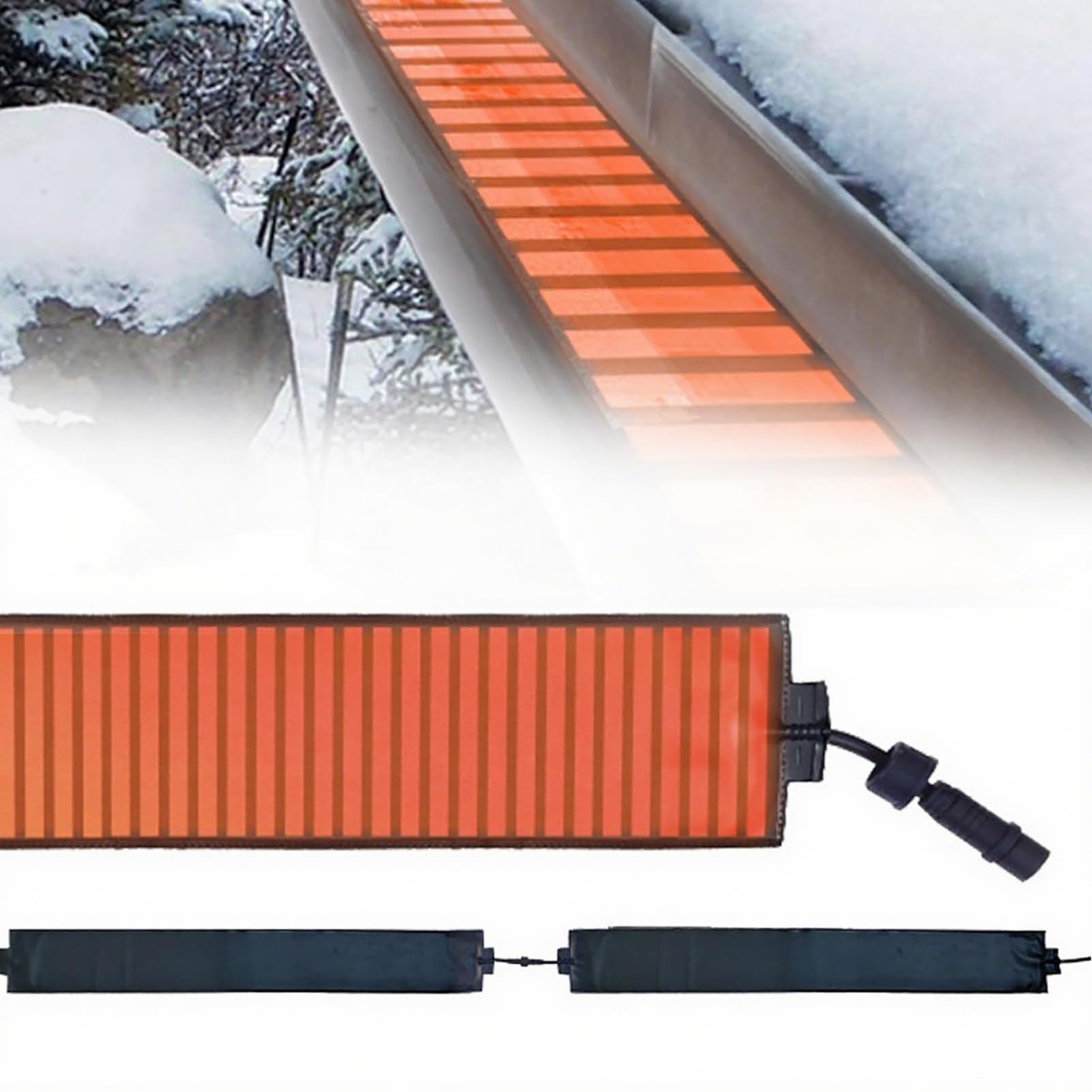 Kit di sbrinamento per tetto elettrico, nastro termico per sciogliere la neve, cavo termico in grafene, impermeabile IPX7 per la prevenzione delle dige di ghiaccio