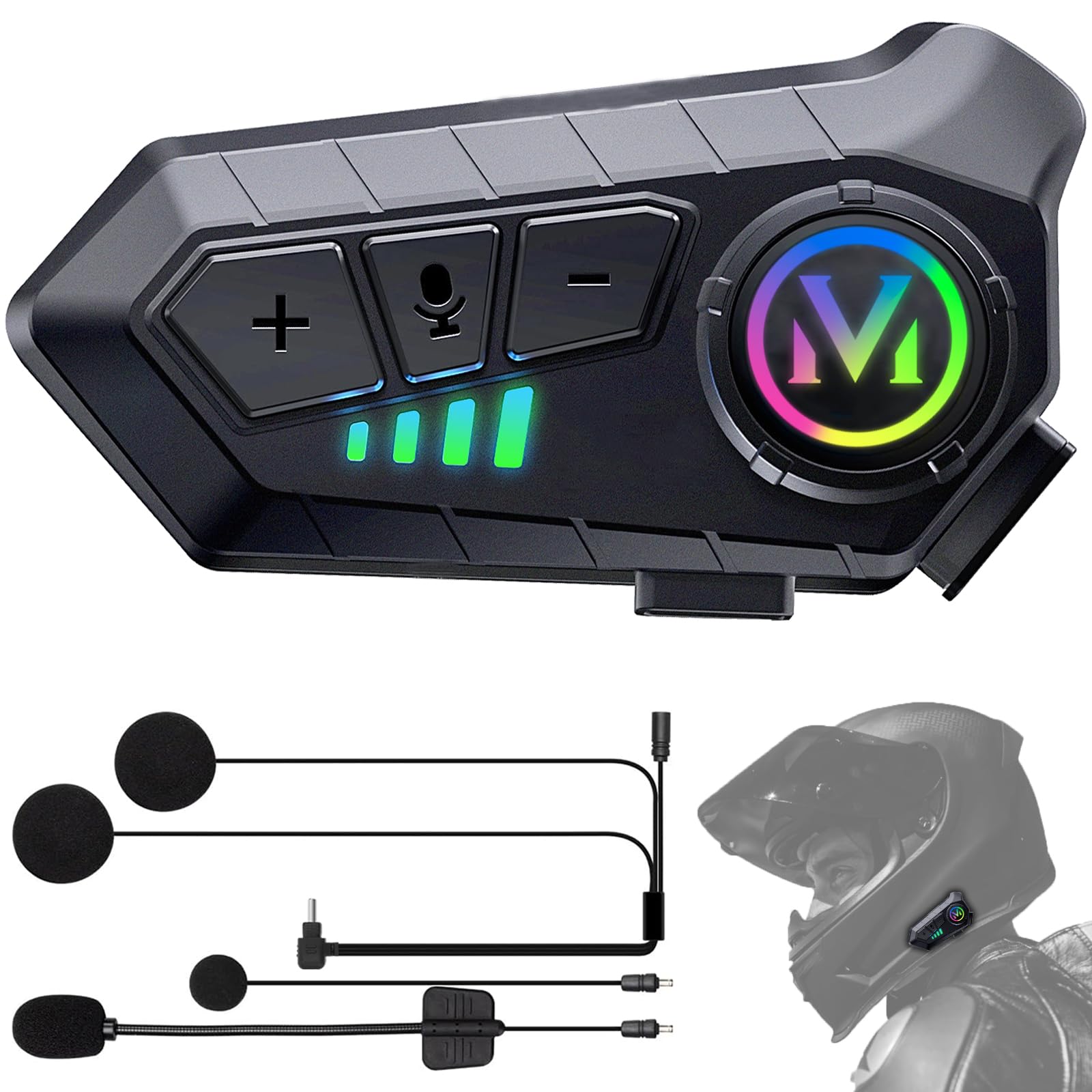 FEYA Écouteurs Casque Moto-Autonomie Exceptionnelle,Kit Main Libre Moto avec HiFi Haut Parleur Micro Soft/Hard Intelligente Réduction du Bruit Étanche IPX6/Réponse Auto/Sans Fonction D'interphone-Y100