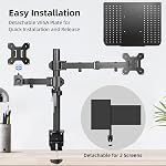 Suptek Moniteur et support d'ordinateur portable tient écran d'ordinateurs de 13-32 pouces, Support de bras de moniteur réglable avec plateau d' ordinateur portable pour 13-27 pouces,Hold 22 lbs, avec pince et base de montage Grommet