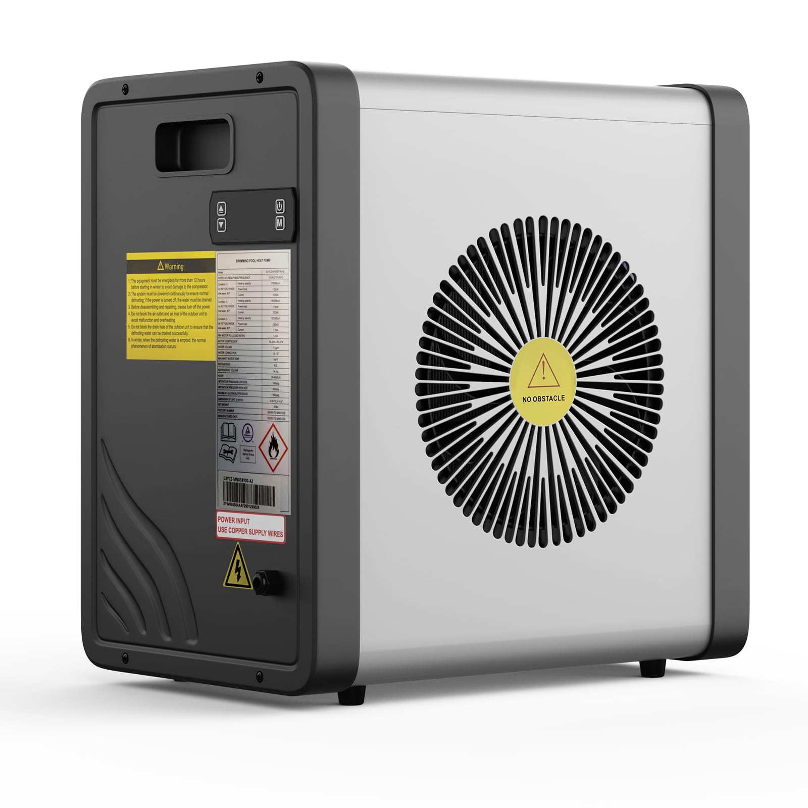 Mini-Wärmepumpe für Pools – 5 kW steckerfertig, leise (29–45 dB), COP 5,5, 220–240 V – Heizen & Kühlen für bis zu 20 m³ – verlängert die Badesaison um Monate