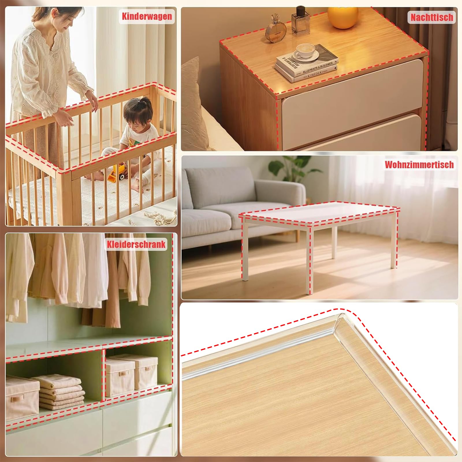 4 mètres de protection transparente des angles en silicone, protection pour bords doux pour enfants, autocollant, protection contre les coins tranchants pour tous types de meubles, protège les bébés