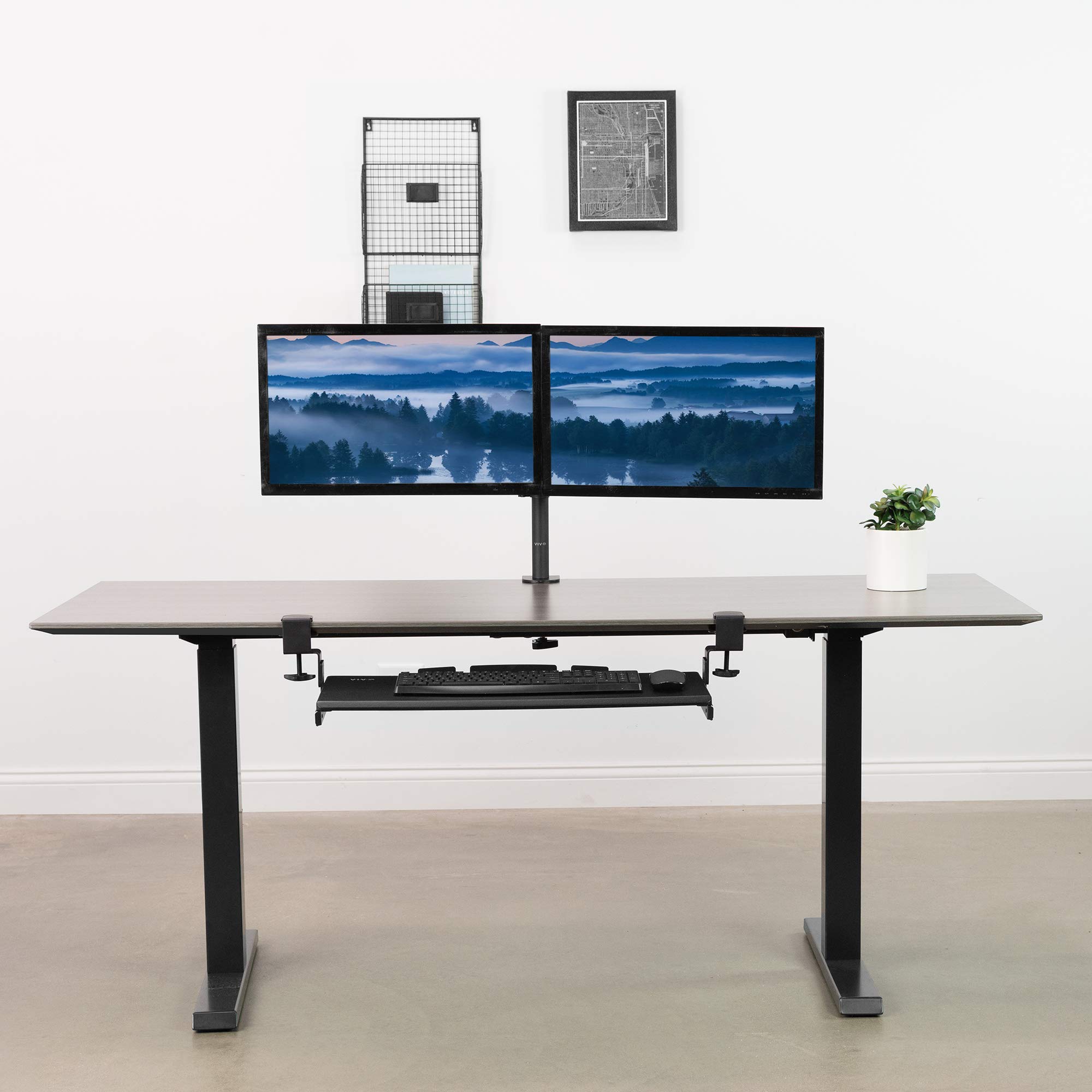 VIVO Large Height Adjustable Under Desk Keyboard Tray, Cclamp Mount