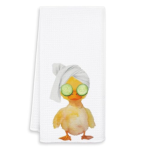 Funny Yellow Duck Hand Towels for Kids Bathroom Washroom, Rubber