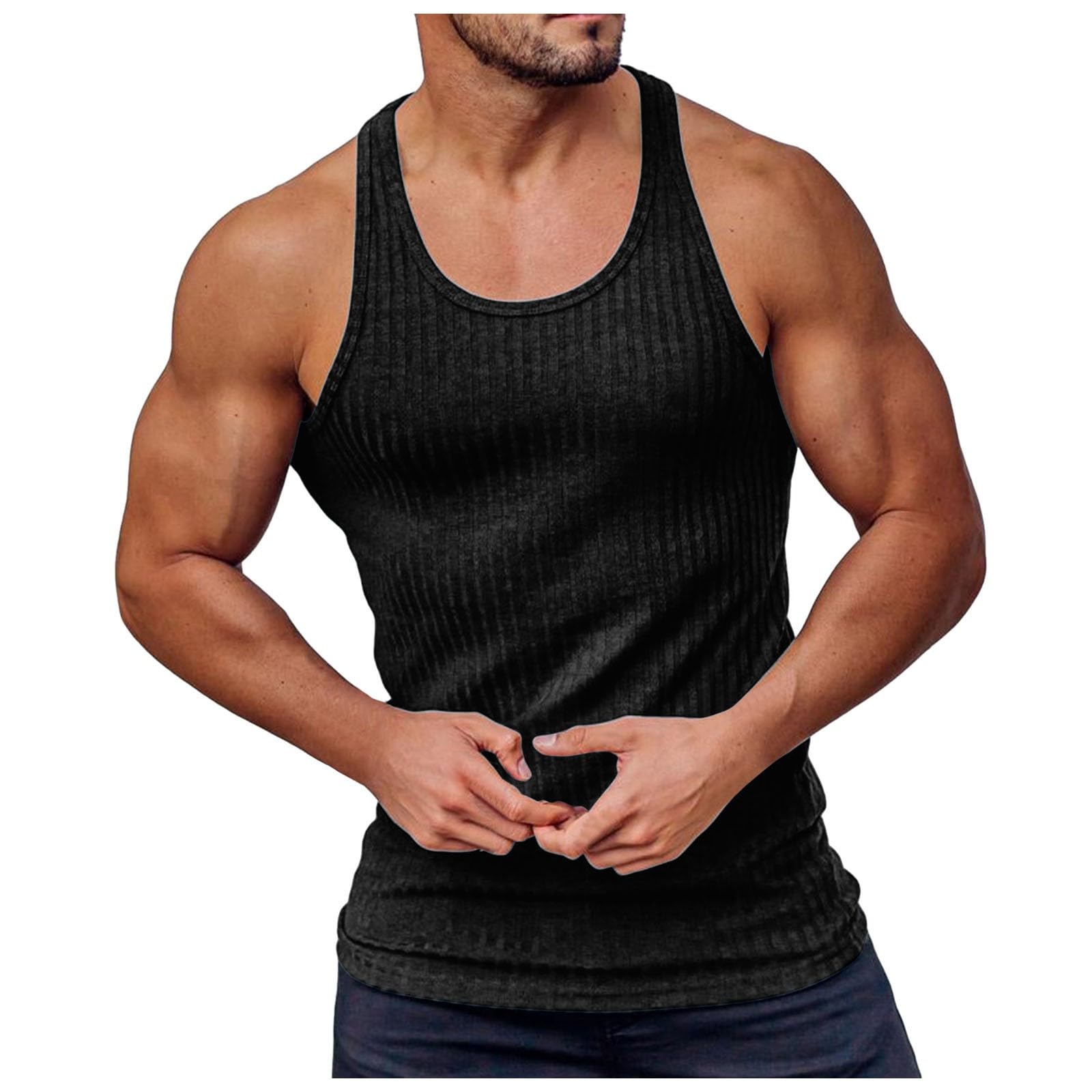 Canotta Uomo Palestra, T Shirt Senza Maniche Uomo, Senza Maniche Gilet Allenamento Bodybuilding Canottiere Maglietta Ad Asciugatura Rapida a Prova Di Sudore Canotte Uomo Estive Per Allenamento Fitness