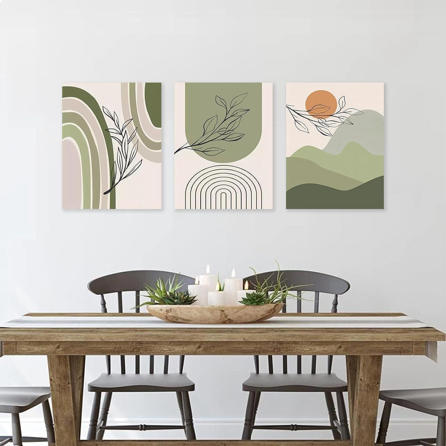 Poster Abstrait Bohème EPOKNQ 20x30cm - Déco Murale Moderne Pour Chambre Ou Salon - Lot De 3 Sans Cadre