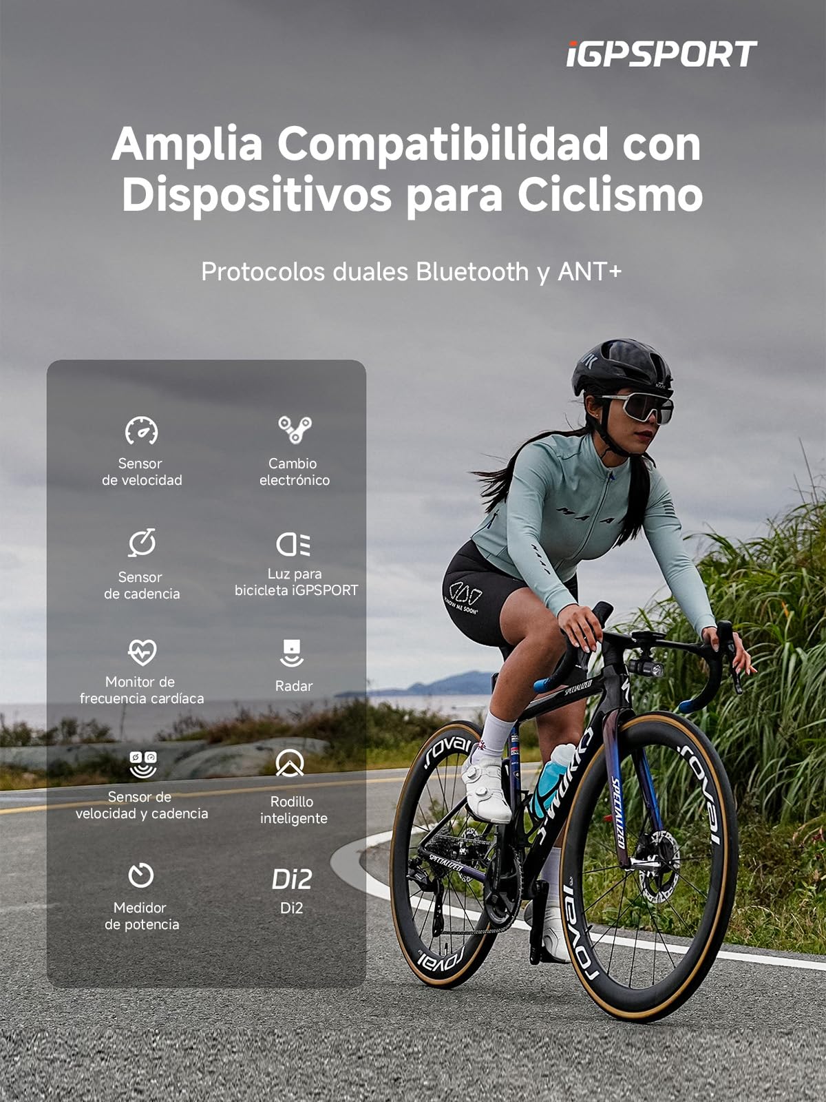 iGPSPORT BSC200S GPS Ciclocomputador, Navegación, Monitorización de Movimiento, Reanudación de Ruta, Impermeable IPX7