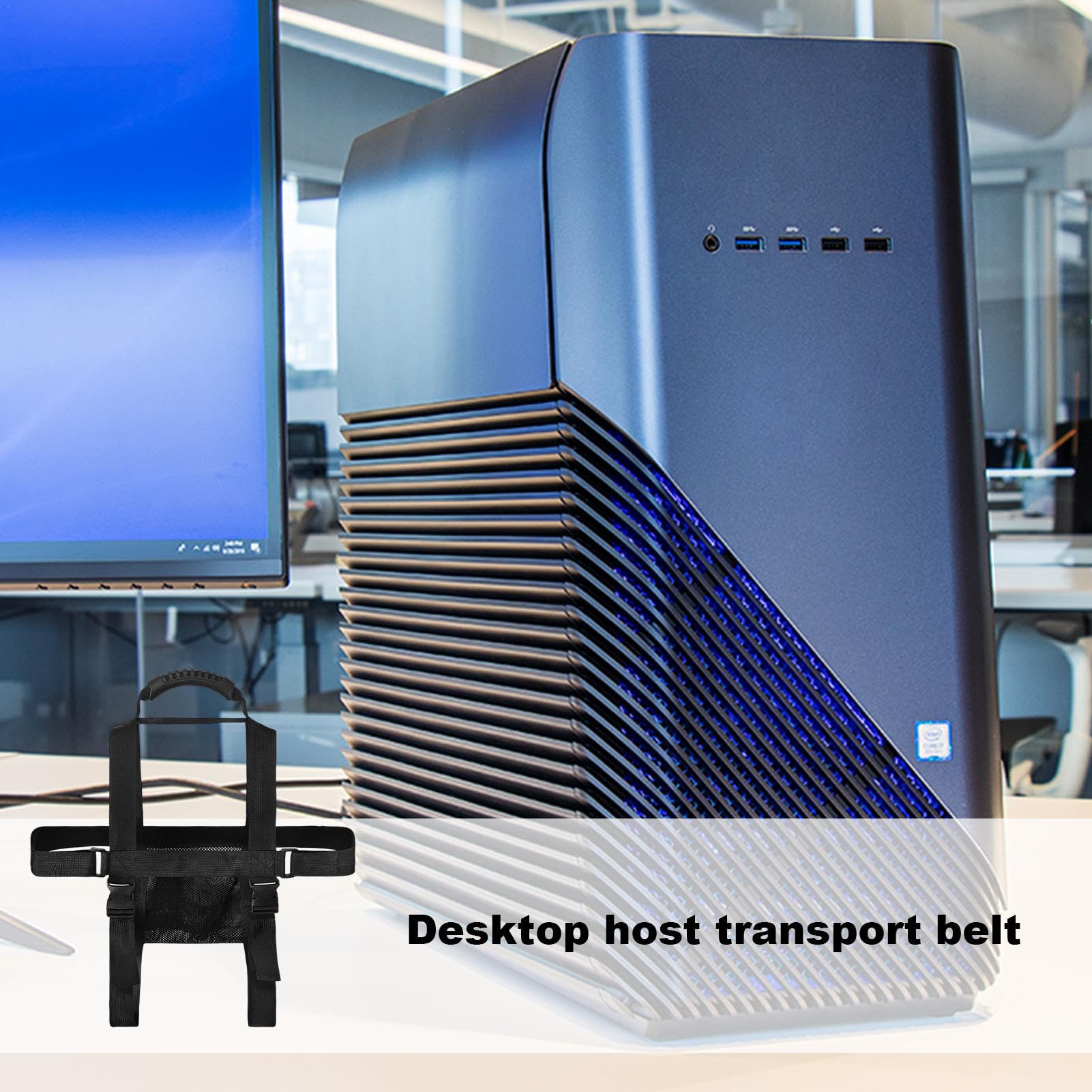 Arnés de soporte para torre de computadora de escritorio Correas para transportar PC