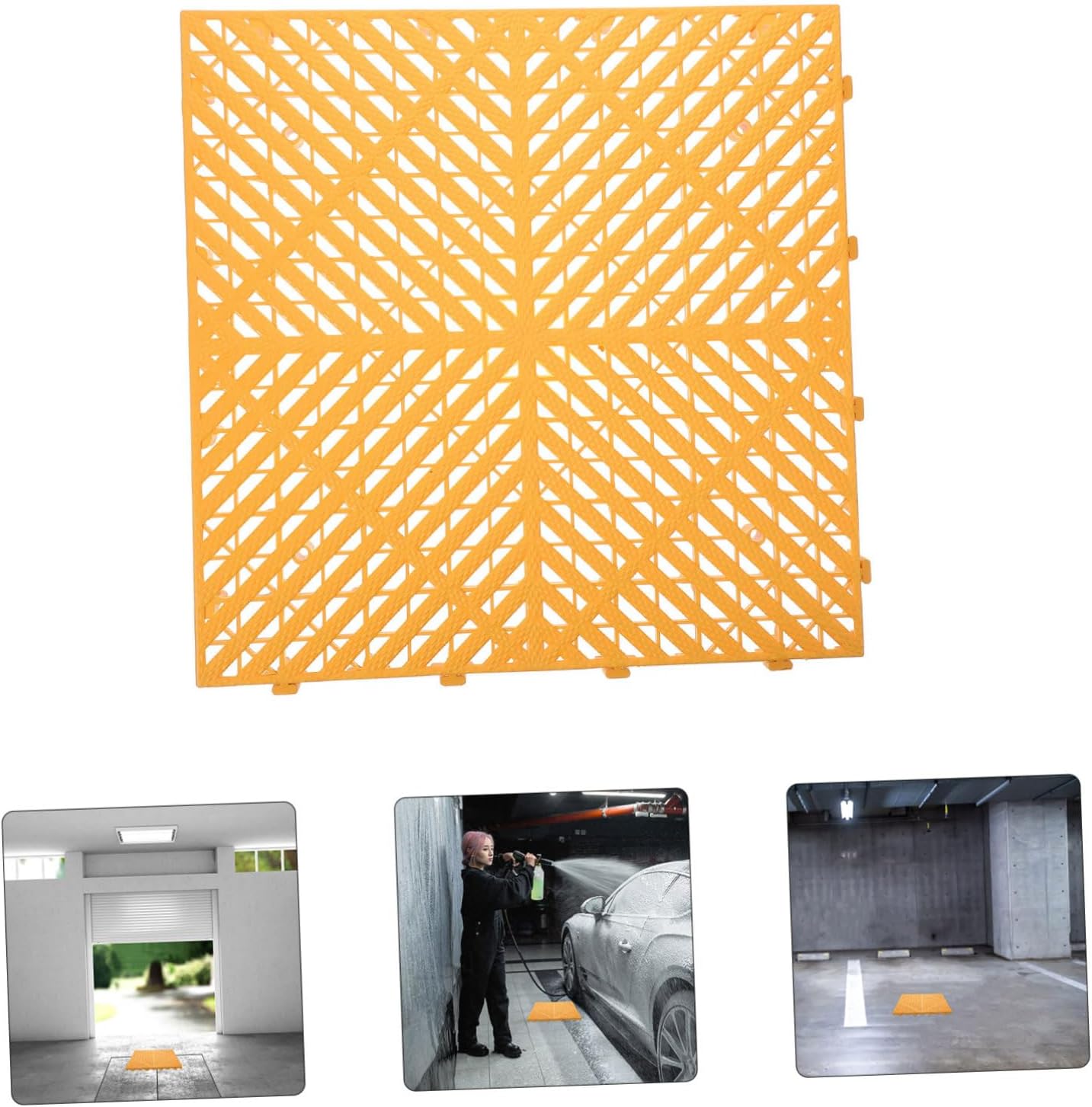 Heavy Duty Non Slip Car Wash Floor Tiles Interlocking Drainage Mats for Vehicle Support Easy Cleaning Durable Weather Resistant Material for Garage and Outdoor Use