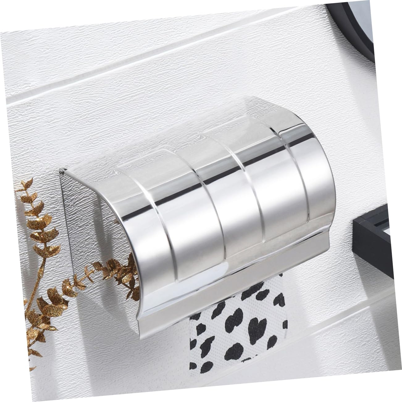 PRETYZOOM Porta Carta senza Fori in Acciaio Inox 304 Igienica da Parete Scatola Semplice Facile da Lavare per Bagno