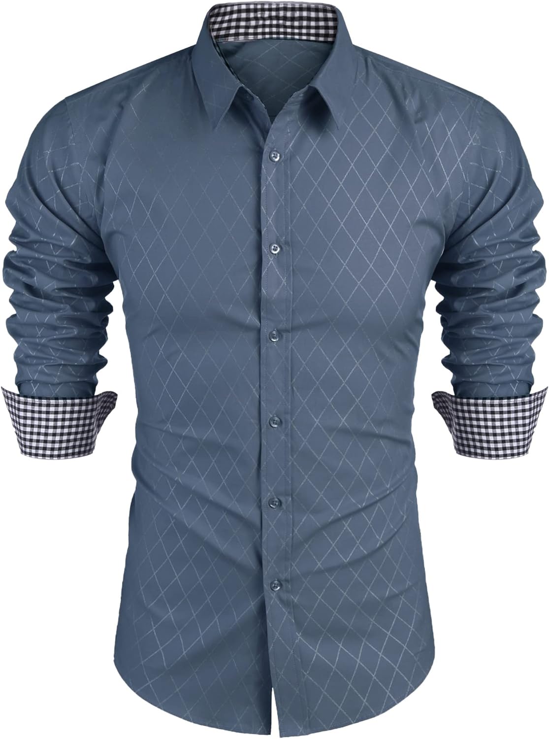 COOFANDY Men's Business Dress Shirt Long Sleeve Slim Fit Casual Button Down Shirt