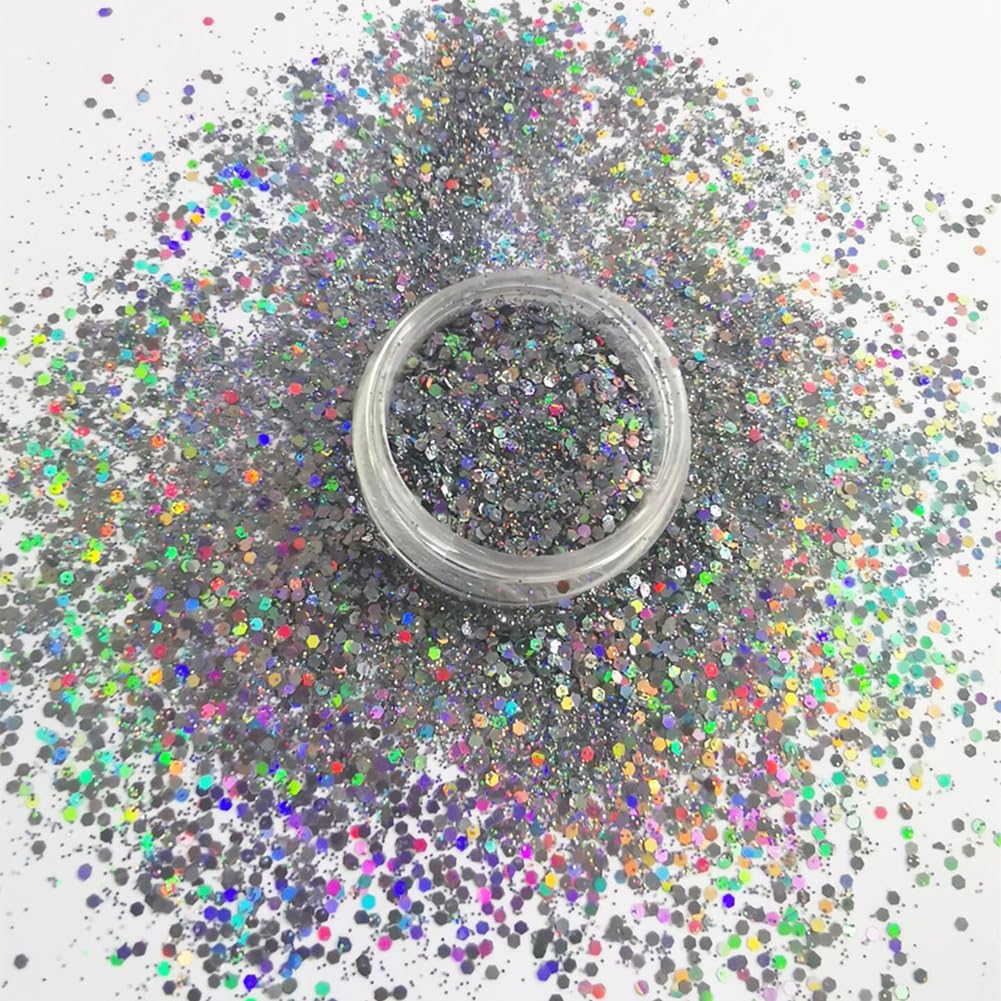 UUYYEO 20 Colors Festival Face Makeup Glitter Chunky Glitter Nail Powder Dust Body Glitter Sequins Nail Polish Glitter Shapes Epoxy Resin Color Pigment Glitter Sparkling Hair Glitter for Women