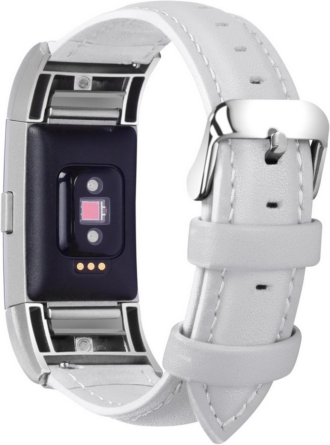 Fitbit Charge 2 Band/Fitbit Charge 2 Strap/Wristbands/Fitbit Charge 2 Replacement /Fitbit Charge 2 Accessories, Fullmosa Genuine Leather strap for Fitbit Charge 2, White : Electronics