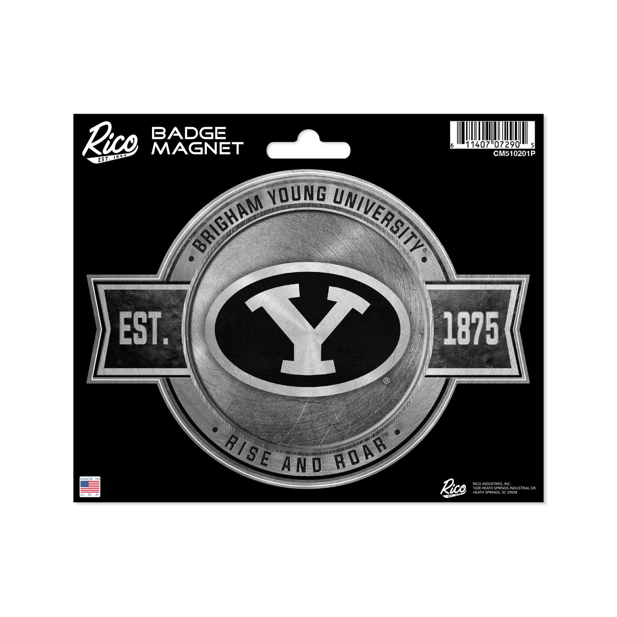 Rico Industries NCAA BYU Cougars Pewter Design Badge Magnet - for Car, Fridge