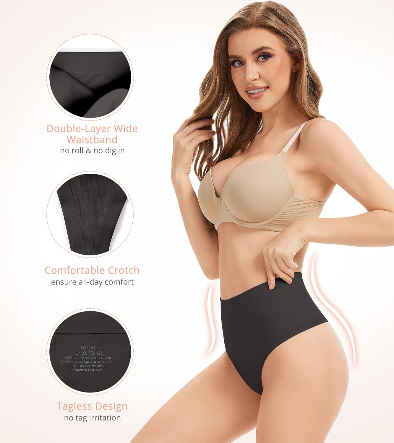 Thong Shapewear Tummy Control Underwear for Women Mid Waist Seamless Body Shaper Thong Panties Shaping Underwear - Image 3