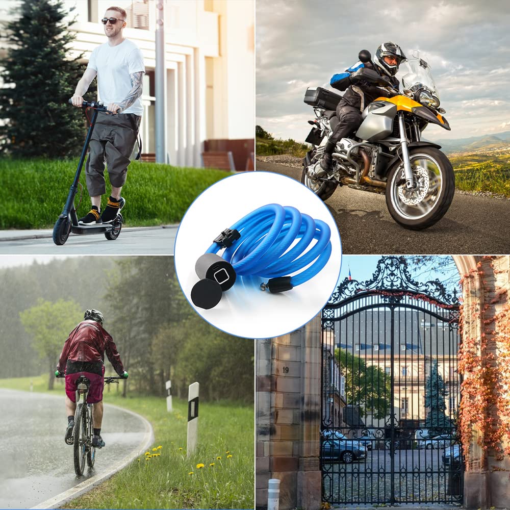 Câble antivol numérique eLinkSmart pour vélo, empreinte digitale, application téléphonique, 150 cm de long, sans clé, en acier, pour vélo, vélo, scooter, moto, porte, étanche, télécommande autorisée