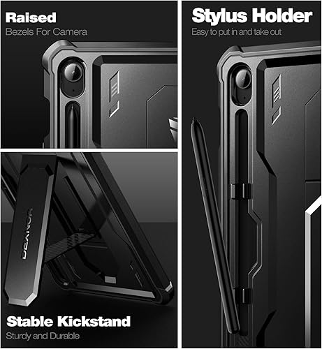 Miniatura 7 de Dexnor Funda para Samsung Galaxy Tab S9 FE de 10.9 pulgadas 2023, protector de pantalla y soporte integrados con soporte para bolígrafo, resistente