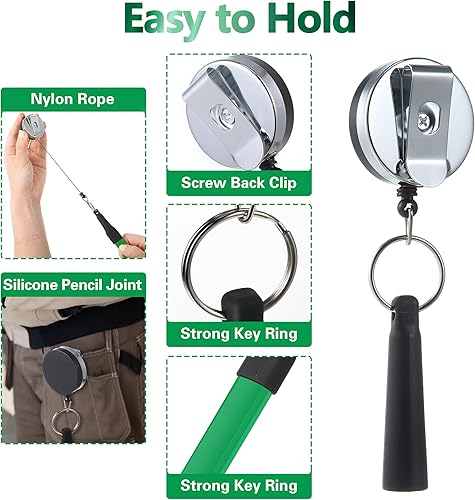 Miniatura 4 de 14 lápices de carpintero, 7 pulgadas, octogonal plano, negro, para carpintería, resistente, con sacapuntas y soporte retráctil para carpintería de