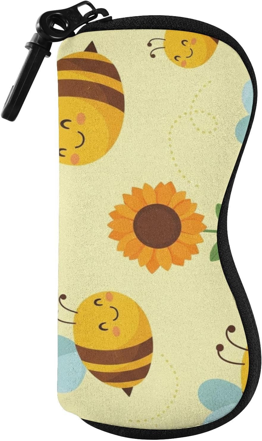 Bees Cute Zipper Eyeglasses Case Sunglasses Holder for Daily
