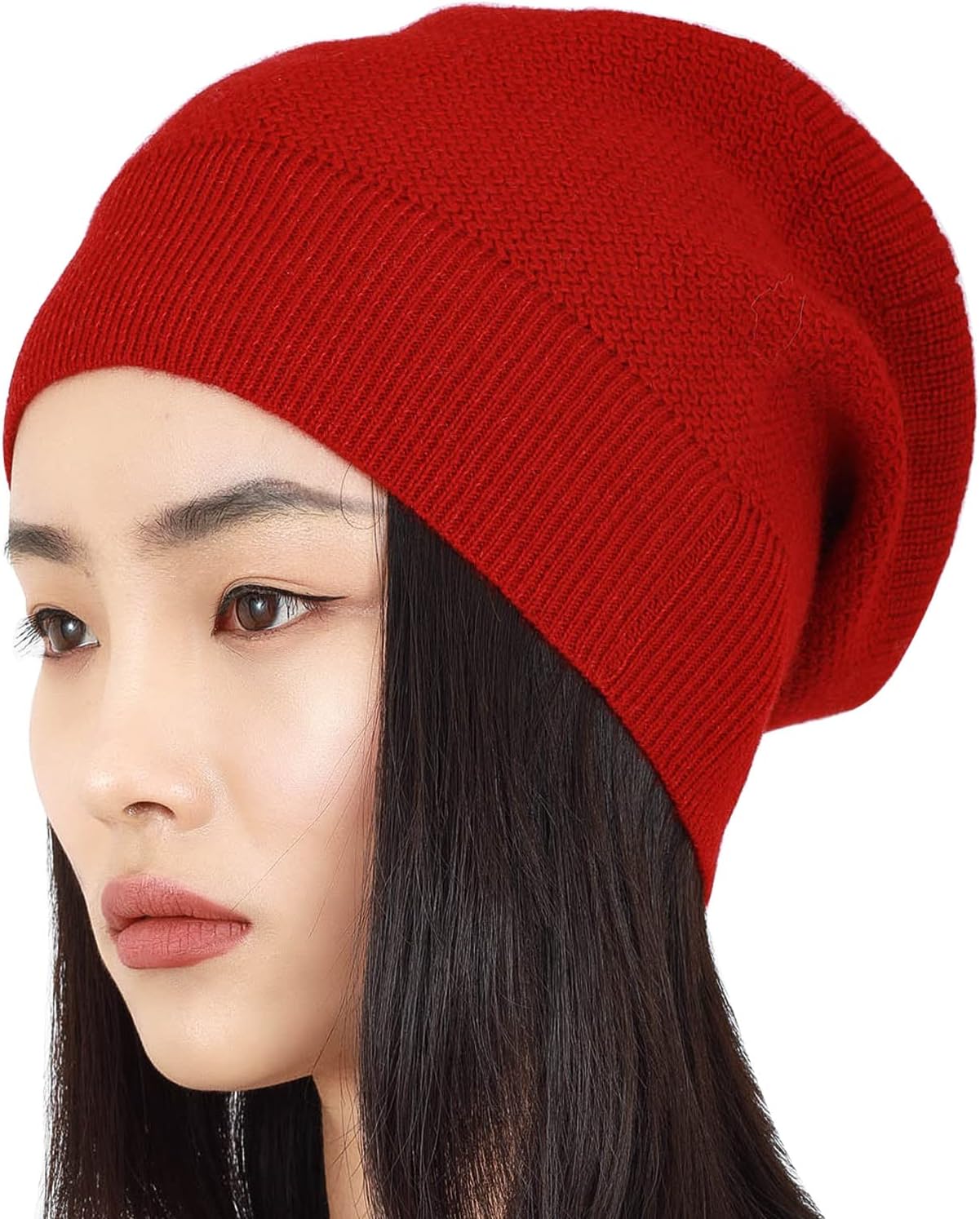 WaySoft100% Cashmere Beanie for Women in a Gift Box, Oversized Women Beanie Hat
