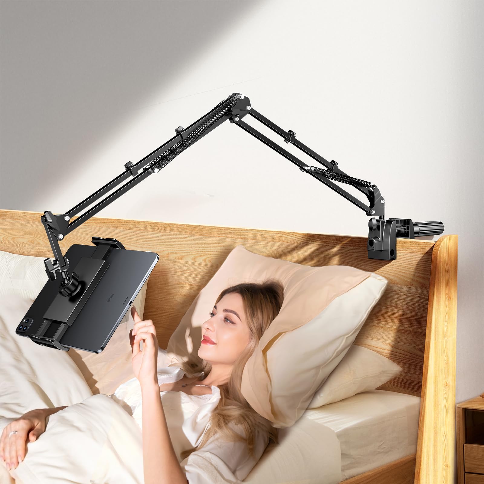 Amazon.co.jp: タブレット スタンド【5穴土台✙五つの可動軸】ipad 寝