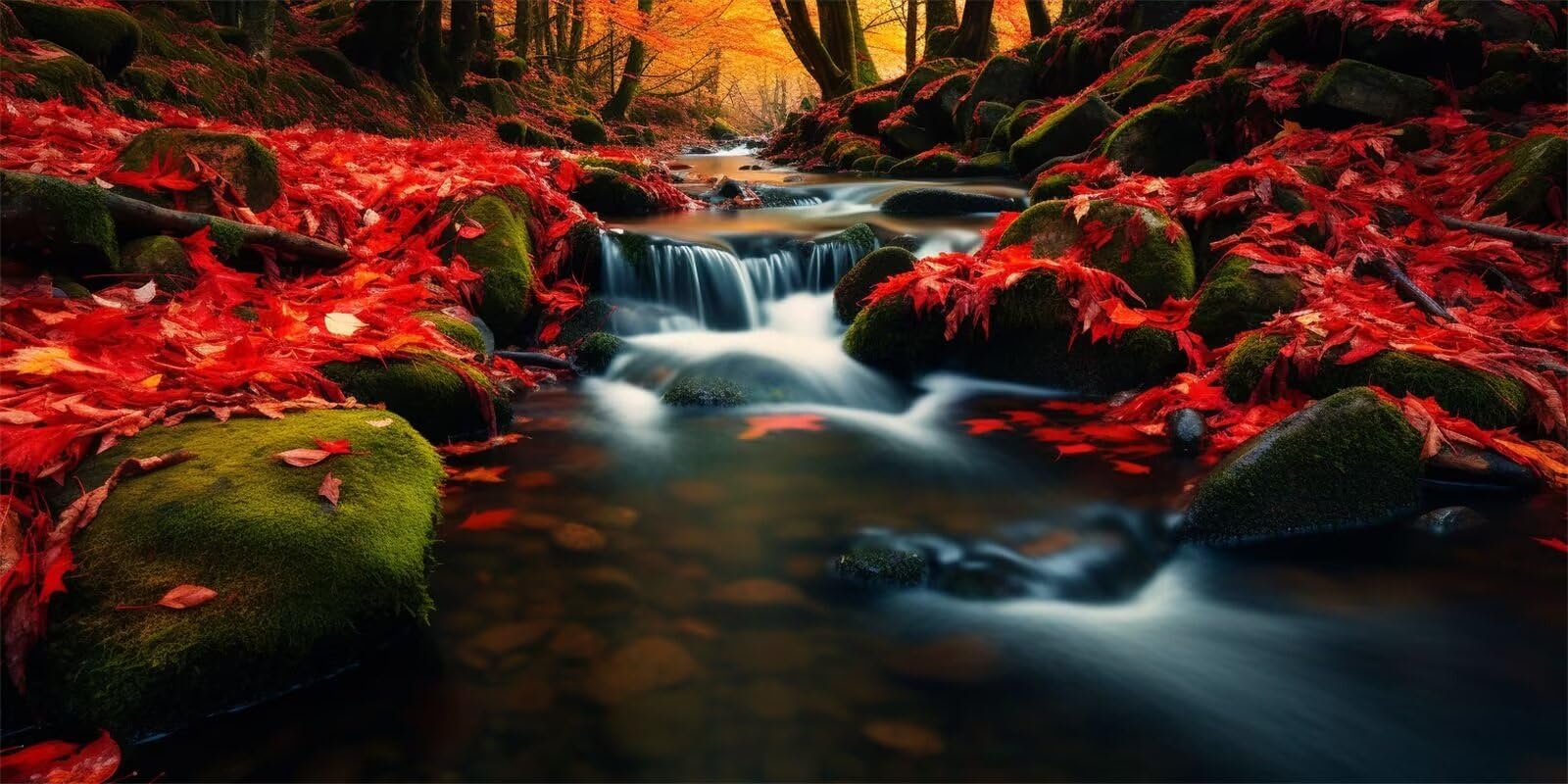 Autumn River Diamond Art, zestaw do malowania diamentami 5D, duży rozmiar, 140 x 70 cm, obraz Dimond, kryształowe zestawy artystyczne dla dorosłych i początkujących, DIY, haftowanie krzyżowe, do