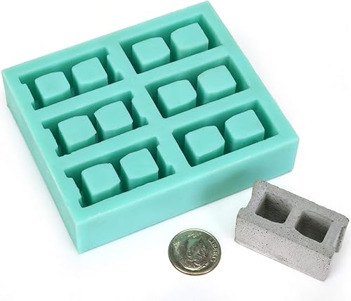 Miniatura 2 de Acacia Grove Molde de bloque de cemento en miniatura, goma de silicona (escala 1:12)