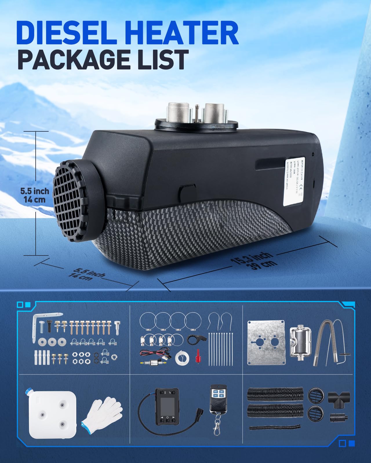 Produktbild von Ykgutilu Standheizung Diesel - 5KW Diesel Heizung - 12V Diesel