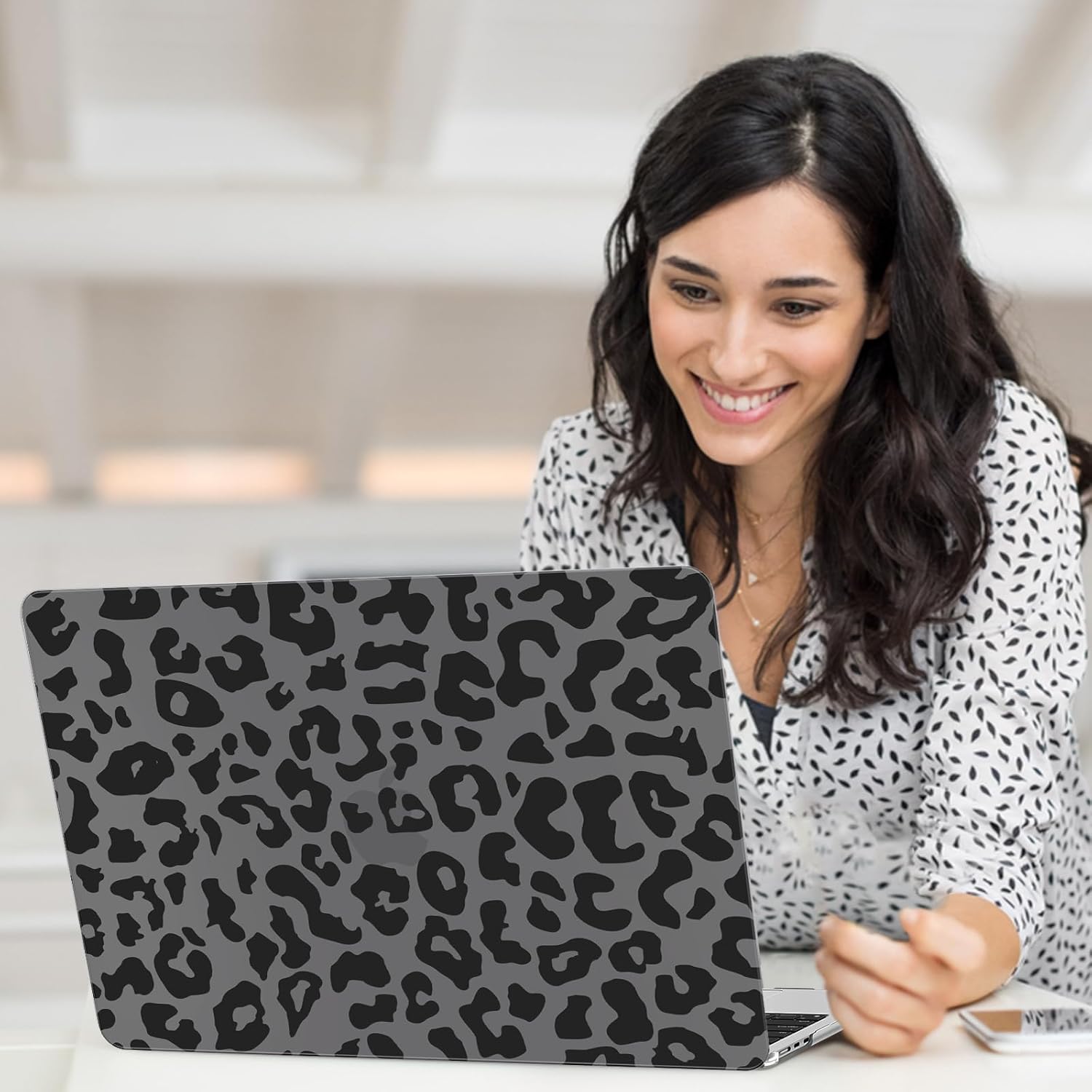 AKIT Compatible with MacBook Air 13 inch Case 2026 2025 2024-2022 M4 M3 M2 A3240 A3113 A2681, Pattern Hard Shell Laptop Case+Screen Protector+Keyboard Cover for MacBook Air 13.6 inch, Black Leopard - Image 9