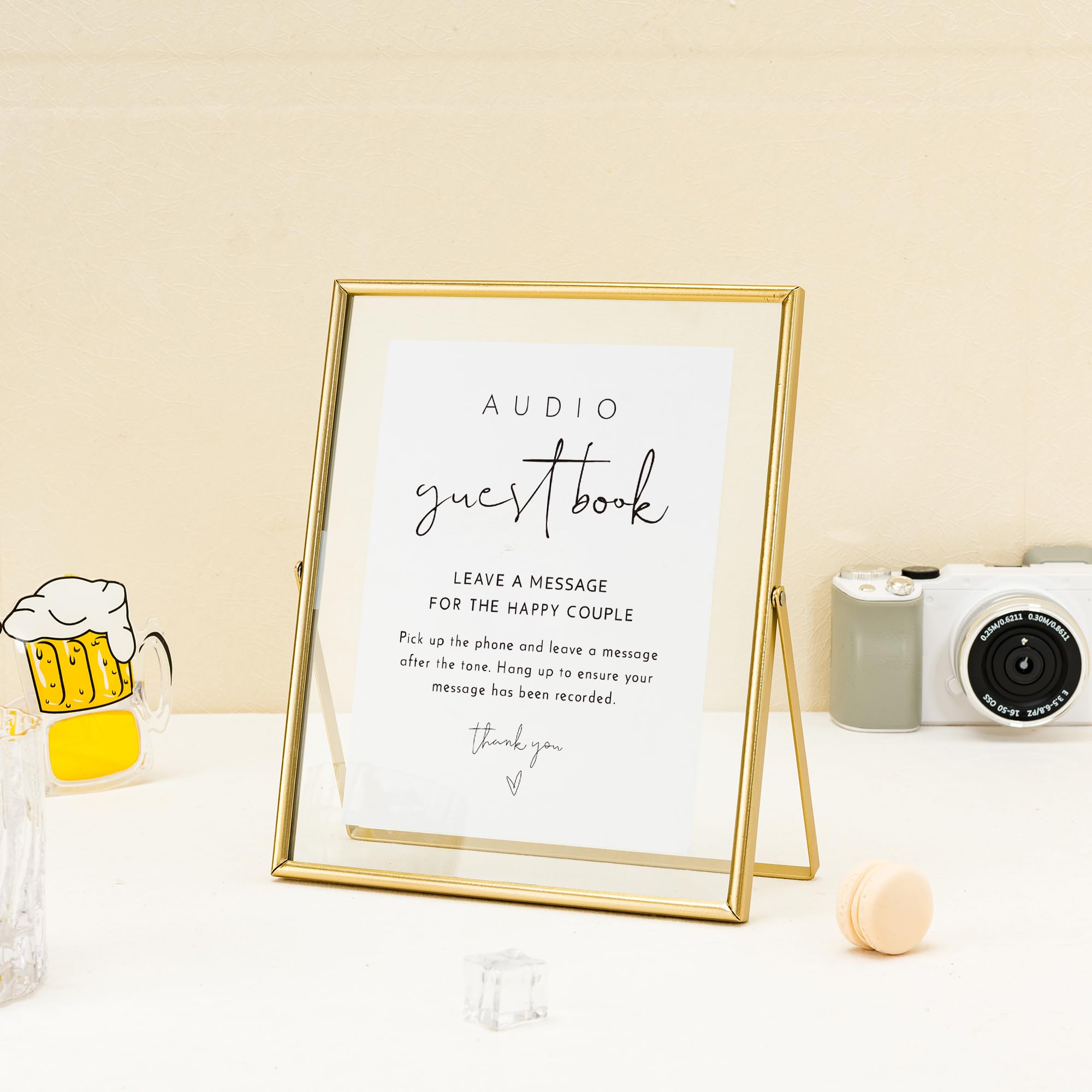 Snapklik.com : Wedding Inspo Audio Guest Book Gold Sign Holder Welcome ...