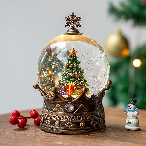 Miniatura 1 de Globos de nieve de Navidad, linterna de agua de regalo para árbol de Navidad, 8 música de Navidad, alimentado por USB y batería, decoraciones