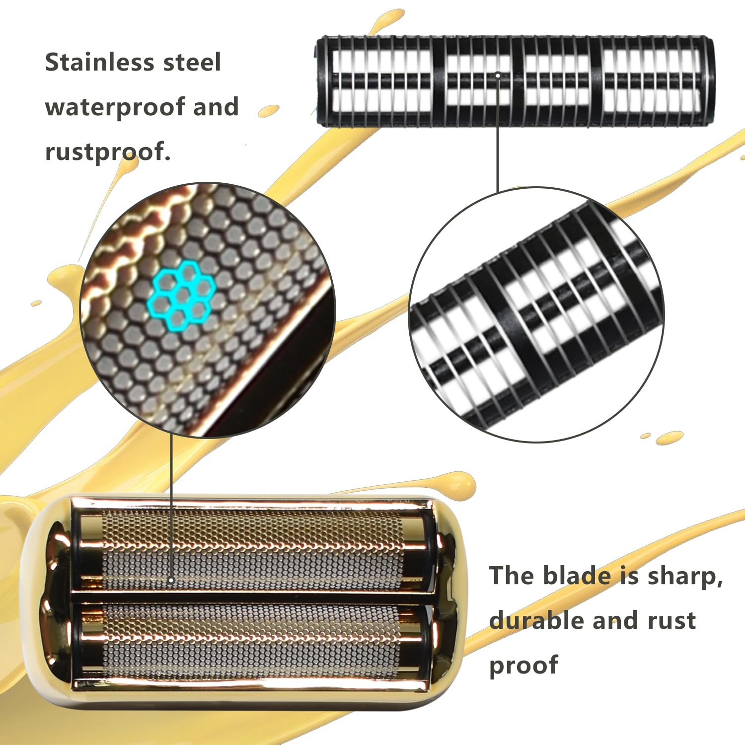 Replacement Foil and Cutter for BaBylissPRO Barberology Electric Shaver, Double Foil Shaver Replacement Head Compatible with BaBylissPRO Barberology FXFS2 Razors, 2PCS