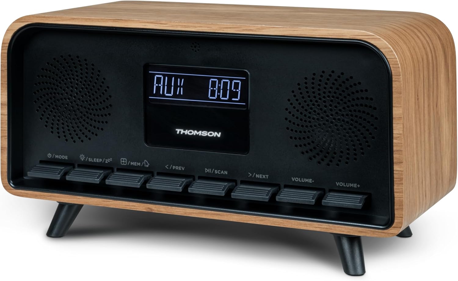 Front view of the Thomson RT850BT with display and control buttons