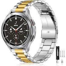 Lerobo Band Compatible with Samsung Watch 7 6 5 4 40mm 44mm Bands, for Galaxy Watch 5 Pro 45mm/Galaxy Watch 4 6 Classic 42mm 46mm 43mm 47mm/Watch 3,20mm Stainless Steel Metal Replacement for Men Women