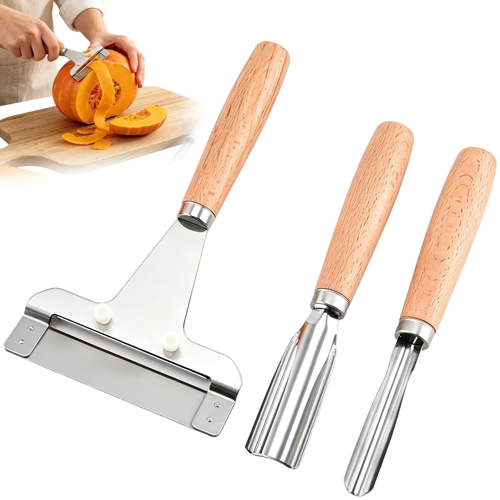 Pelador de espatas de alta precisión en acero inoxidable con tres rebanadoras ergonómicas de cocina