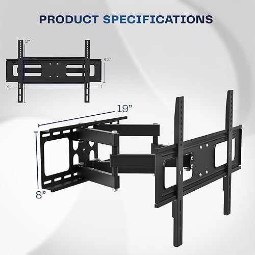 Miniatura 3 de VIVO Soporte de pared para TV de movimiento completo para exteriores para pantallas de 37 a 80 pulgadas, soporte articulado con capacidad para hasta