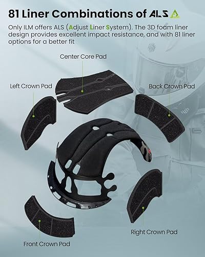 Miniatura 5 de ILM Cascos de motocicleta de cara completa para hombres y mujeres con Pinlock Powersports Street Racing Cascos para Motos DOT Modelo MF510